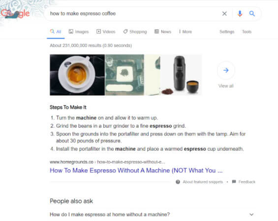 google Featured Snippet